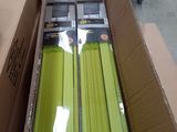 a lot of green items in a box on the floor