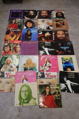 26 vinyles 33 tours Michèle Torr, Serge Lama, Nana Mouskouri…