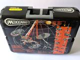 a black and orange case with a clock on it