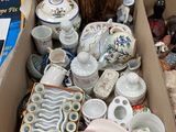 a box full of various items that are sitting on a table