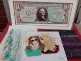 la photo d'une photo représentant une femme et un dollar