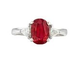 Bague ovale en rubis et diamants