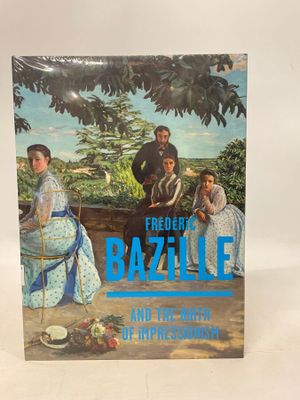 a book with a picture of a woman and two men in a garden