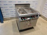 une photo d'un barbecue à gaz professionnel à deux brûleurs