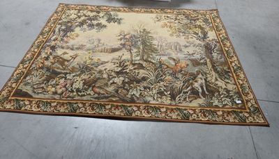 a rug on the floor with a picture on it
