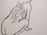 an image of a drawing of a woman kneeling down with her arms out
