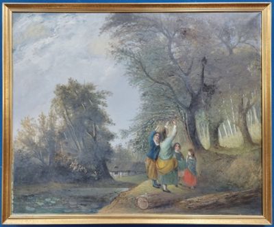 Ecole Française du XIXème siècle "Promenade de jeunes filles…
