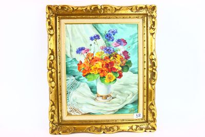 une image d'une peinture de fleurs dans un vase