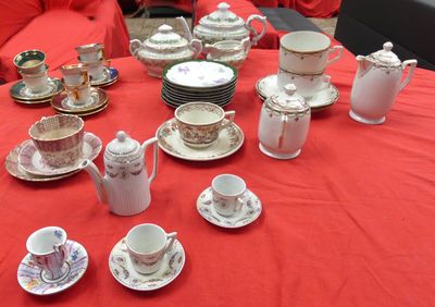a red table with a red table cloth and a red table cloth with a red table cloth and a red table cloth with a red table cloth and a