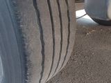 a close up of a tire on a truck