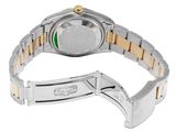 a close up of a watch on a bracelet on a white background