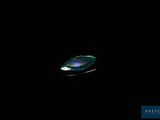 a dark picture of a glass object in the dark