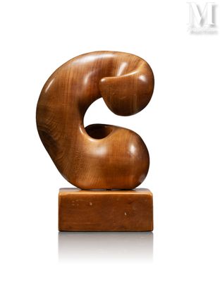 an image of a wooden sculpture of the letter s