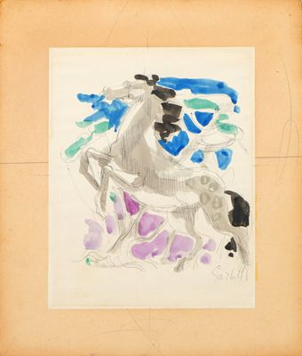 an image of a drawing of a horse on a piece of paper