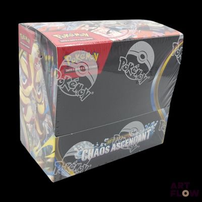 a box of pokemon trading cards on a black background