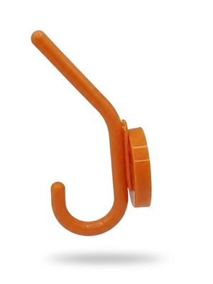 un crochet à parapluie orange sur fond blanc, avec un fond blanc