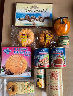 a box of food that is sitting on a table