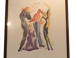 painting of a man and a woman dancing in front of a mirror