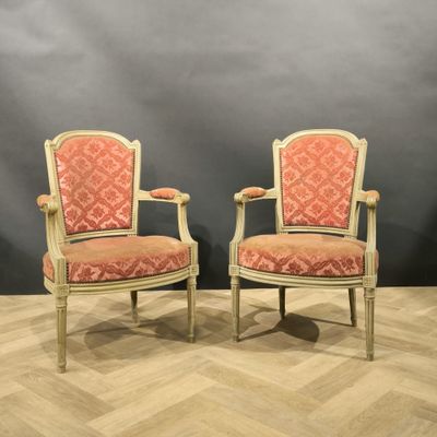 pair of louis xvi style armchairs