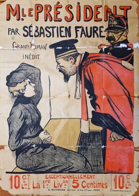 an old poster of a man and a woman sitting on a bench