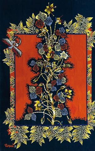 Tapisserie d’Aubusson « Florale n°3 » d’après un carton de Jean L...