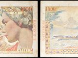 trois images différentes d'une femme et d'un homme figurant sur un billet de banque