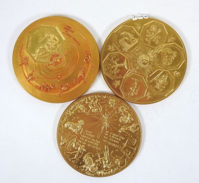 Lot De 3 Médailles Numérotées Métal Or Argent Bronze - Récompenses Sportives Pour Enfants
