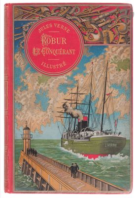 un vieux livre avec l'image d'un bateau sur la couverture