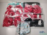 a lot of red and black items in the bag