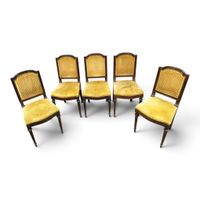 Suite de cinq CHAISES en bois naturel (photo 2)