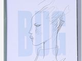 a drawing of a woman ' s face on a piece of paper