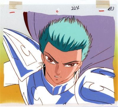 an image of a young man with blue hair and green hair