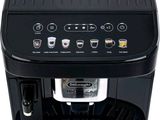 une image d'une machine à café noire sur fond blanc