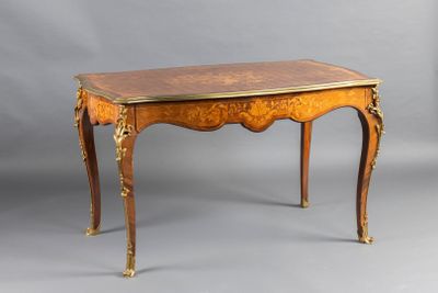 an image of a small table with a wooden top and legs