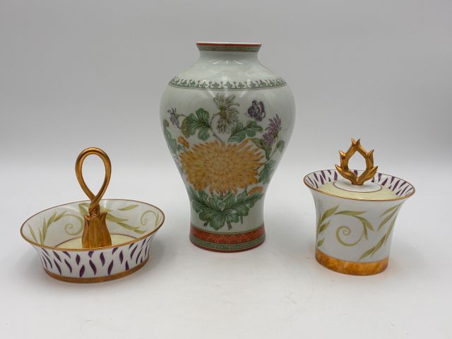 BERNARDAUD Limoges : sucrier et porte douceur en porcelaine : joi...