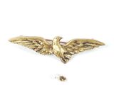 an image of a gold eagle broochle with a white background