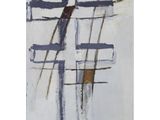 an abstract painting of a cross on a white background