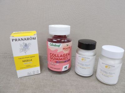 a bottle of collagen and two bottles of collagen