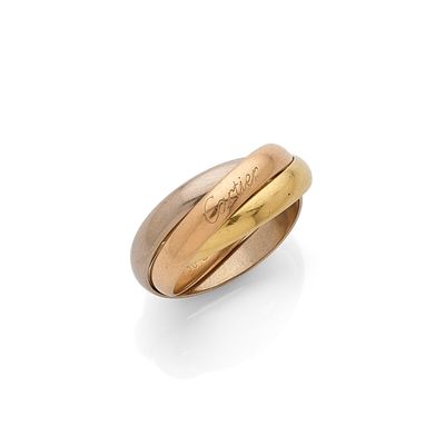 an 18k yellow gold and white gold band ring