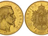 une pièce d'or « sovereign » représentant le profil d'un homme