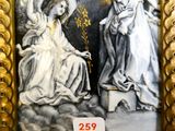 a picture of a painting of an angel and a woman