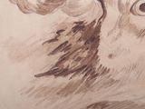 a drawing of a sheep with a big nose