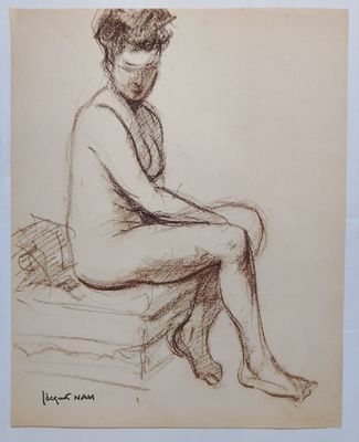 an image of a drawing of a woman sitting on a bench