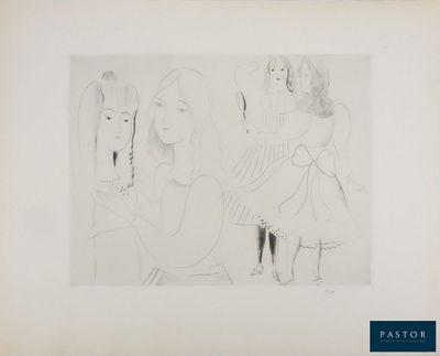 Deux dessins représentant une femme et un homme sont présentés dans un cadre blanc.