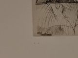 a drawing of a woman sitting on a couch