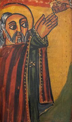 un vieux tableau représentant un homme tenant un oiseau dans la main