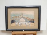 a picture of a painting on a wooden easel