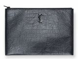 saint laurent black leather clutch bag