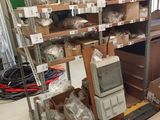 a lot of boxes and a computer in a room