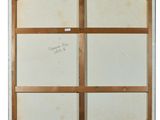 an image of a painting of four panels of wood and glass
